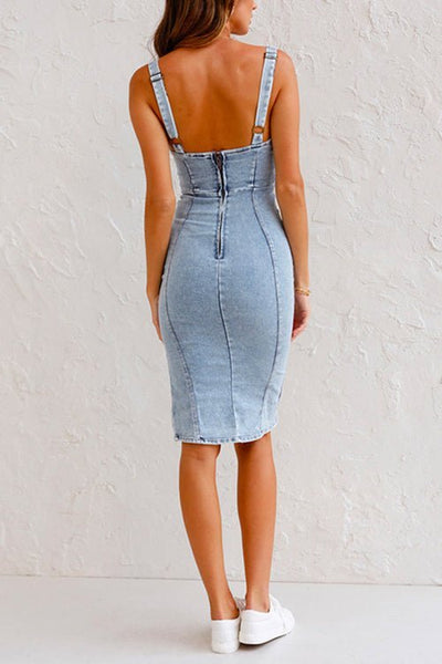 Jara™ | Denim-Kleid mit verstellbaren Trägern